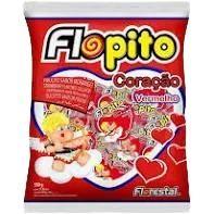 Pirulito Flopito Coracao Vermelho Florestal 500G Pirulito Flopito Coracao Vermelho Florestal 500G