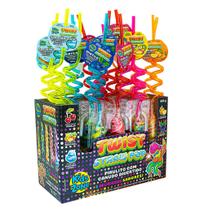 Pirulito Kids Zone Twist Straw Pop Sabores Sortidos 44g com 1 Unidade