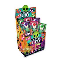 Pirulito lollipop sortido terror lito esqueleto 24unx12g doce mix candy