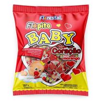 Pirulito Mini Coração Flopito Baby Morango - 200g