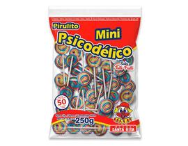 Pirulito Mini Psicodélico Colorido Santa Rita Sabor Tutti Frutti Pacote 250g