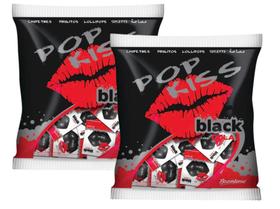 Pirulito Pop Kiss Black Cola C/ 50un 500g - 2 Pacotes Pirulito Pop Kiss Black Cola C/ 50un 500g - 2 Pacotes