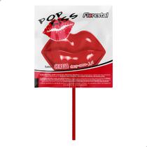Pirulito Pop Kiss sabor Cereja Pacote 500g 50 un Florestal Formato de Boca