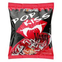 Pirulito pop kiss vamp morango 500g/50un boavistense Pirulito pop kiss vamp morango 500g/50un boavistense