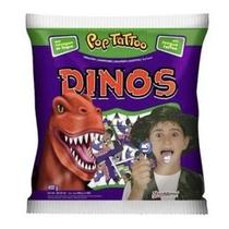 Pirulito Pop Tattoo Dinossauros Pinta Língua C/ 50u 400g