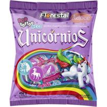 Pirulito pop tattoo unicórnios mega 450g/25un boavistense