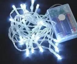 Pisca 10 Leds Luz Branca Micros de Pilha 2,50m - Wincy Natal