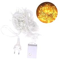Pisca 100 Fio Led Amarelo 8,5m 110v Decoração Festa Natal Pisca 100 Fio Led Amarelo 8,5m 110v Decoração Festa Natal