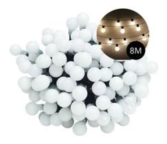 Pisca 100 Led 127v Branco 8 Funções 8m Cerejinha Bolinha