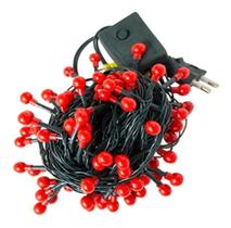 Pisca 100 Led 127v Vermelho 8 Funções 8m Cerejinha Bolinha - Global