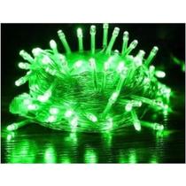 Pisca 100 leds luz verde 127v 4 funcões fio transparente - wincy
