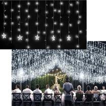 Pisca Cascata 600 Lâmpadas LEDs Estrelas Branco De 220v 15m Pisca Cascata 600 Lâmpadas LEDs Estrelas Branco De 220v 15m