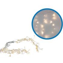 Pisca-Cascata Led 100L Fio Transparente Com Extensor 2,3M 127V Luzinha Luz Decoração Festa Natal