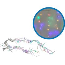 Pisca-Cascata Led 100L Fio Transparente Com Extensor 2,3M 127V Luzinha Luz Decoração Festa Natal - Sunway