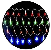 Pisca Cascata Rede 120 LEDs 4,5 Metros Com Estrela Na Ponta 8 Funções 110V Colorido
