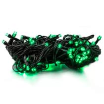Pisca Cordão 10 Metros Fio Verde C/ 100 LEDS Verde Fixo Bivolt Pisca Cordão 10 Metros Fio Verde C/ 100 LEDS Verde Fixo Bivolt