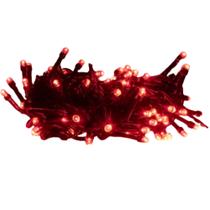 Pisca Cordão 10 Metros Fio Verde C/ 100 LEDS Vermelho Fixo 110V Pisca Cordão 10 Metros Fio Verde C/ 100 LEDS Vermelho Fixo 110V