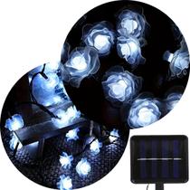 Pisca Cordão Flores Natal Solar Externo De 5M 20LEDs Branco