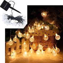 Pisca Cordão Solar Jardim Natalino 20 Bolinhas Amarelo De 5m Pisca Cordão Solar Jardim Natalino 20 Bolinhas Amarelo De 5m