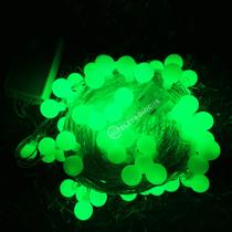 Pisca Cordão Varal Bolinha 100 Led Verde Alto Brilho Para festa Natal 8mts - 616