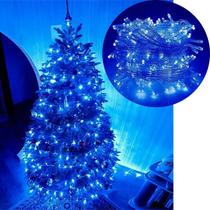 Pisca Cordão Varal Natal 100 Lâmpadas LEDs Azul De 10m 220v