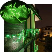Pisca Cordão Varal Natal 100 Lâmpadas LEDs Verde De 220v 10m Pisca Cordão Varal Natal 100 Lâmpadas LEDs Verde De 220v 10m