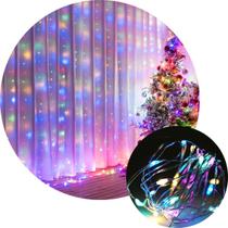 Pisca Cortina Natal 240 Lâmpadas LEDs Colorido 3x2M 110-220v