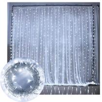 Pisca Cortina Natalina 320 Lâmpadas LEDs Branco De 220v 3x2M Pisca Cortina Natalina 320 Lâmpadas LEDs Branco De 220v 3x2M