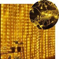 Pisca Cortina Natalina 520 Lâmpadas LEDs Amarelo 220v 5x2m
