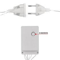 Pisca de LED Cortina 320L 3x3M 8 Modos 110v Decoração Natal Cores:Branco Quente