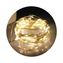 Pisca De Led Fio De Fada 20l 2 Metros A Bateria Natal Ano Novo Cores Branco Quente