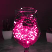 Pisca de LED Fio de Fada 20L 2 Metros A Bateria Natal Ano Novo Cores:Rosa Pisca de LED Fio de Fada 20L 2 Metros A Bateria Natal Ano Novo Cores:Rosa