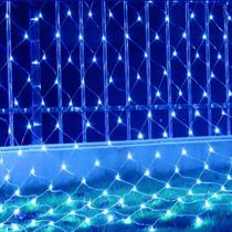 Pisca De Led Rede 160l 4x0,5m 8 Modos 110v Decoração Natal Ano Novo Cores Azul