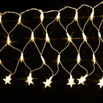 Pisca de LED Rede Com Estrela Na Ponta 120L 3,5x0,5M 8 Modos 110v Cores:Amarelo Pisca de LED Rede Com Estrela Na Ponta 120L 3,5x0,5M 8 Modos 110v Cores:Amarelo