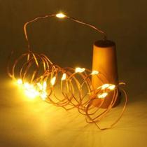 Pisca de LED Rolha P/ Garrafa Fio de Fada 20L 2 Metros Bateria Cores:Branco Quente Pisca de LED Rolha P/ Garrafa Fio de Fada 20L 2 Metros Bateria Cores:Branco Quente