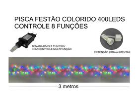 Pisca Festão 400 LEDs 3M Bivolt Luz Colorido de Natal