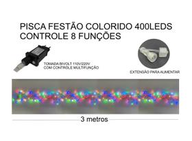 Pisca Festão 400 LEDs 3M Bivolt Luz Colorido de Natal