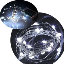 Pisca Fio De Fada Natal 30 Lâmpadas LED Branco Á Pilha De 3m