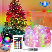 Pisca Fio Fada Luz Led Cordão Decoração Enfeite Natal Colorido RGB 20 Metros Com Bluetooth Controle Remoto Pisca Fio Fada Luz Led Cordão Decoração Enfeite Natal Colorido RGB 20 Metros Com Bluetooth Controle Remoto