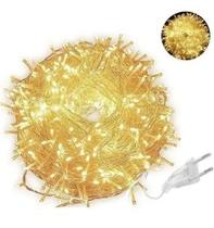 Pisca Fio Transparente 100 Lâmpadas Led 127v 10m Amarelo Branco Quente Warm - Global