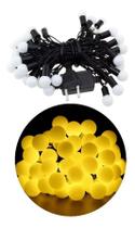 Pisca Fixo 50 Led Warm 8m Bolinha Natal 127v Branco Quente