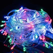Pisca LED 100 Lâmpadas 10m Colorido Fio Transparente 127V