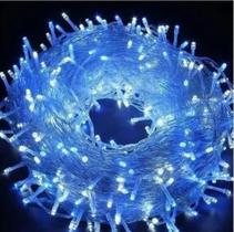 Pisca Led 100 Lâmpadas Fio Transp. Azul 10mts - Top Natal