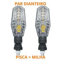 Pisca led com farol milha dianteiro branco stallion par