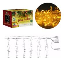 Pisca Led Cortina com Conector - Branco Quente de 100 leds Pisca Led Cortina com Conector - Branco Quente de 100 leds