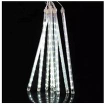 Pisca meteoro 50 cm 8 tubos branco frio 220v macho e fêmea rosca - 7892023031207