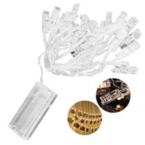 Pisca-Pisca 10 Led Varal 20 Prendedor Para Fotos Decoração - 01Smart