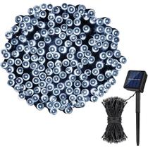 Pisca Pisca 100 Lâmpadas Led Solar Cordão Natal Prova D'água 8 Funções 10m