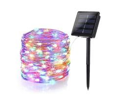 Pisca Pisca 100 Led Solar 10m Decoração Jardim Fio De Fada Colorido - new