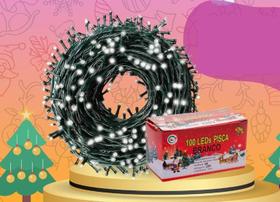 Pisca Pisca 100 Leds Branco 8 Funções FV 127v 10 Metros